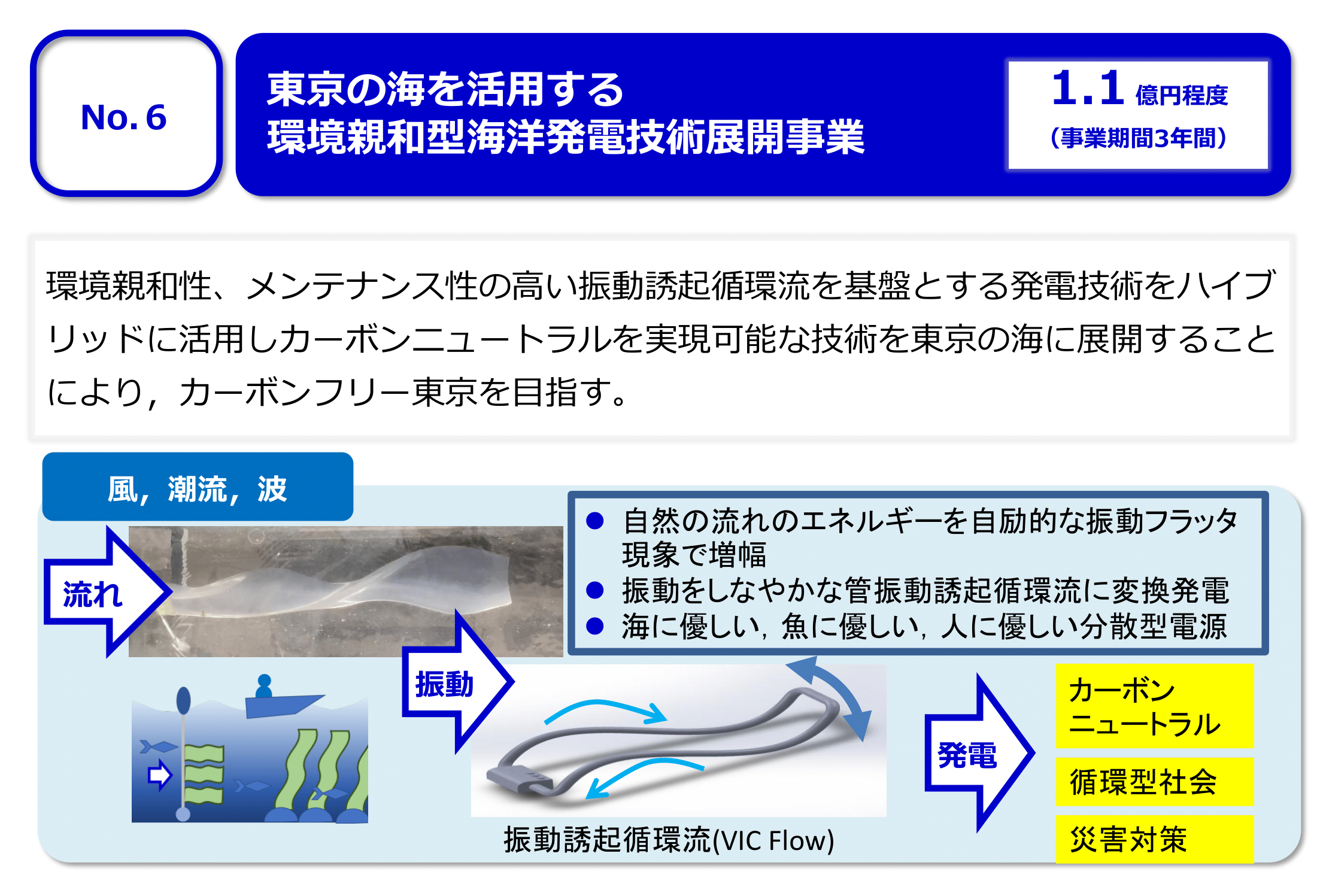 No.6 東京の海を活用する環境親和型海洋発電技術展開事業